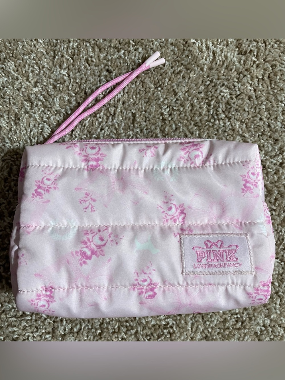 Victoria's Secret PINK x LoveShackFancy makeup bag
